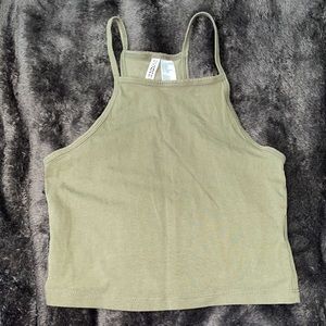 H&M crop top. Size XS. Color green.